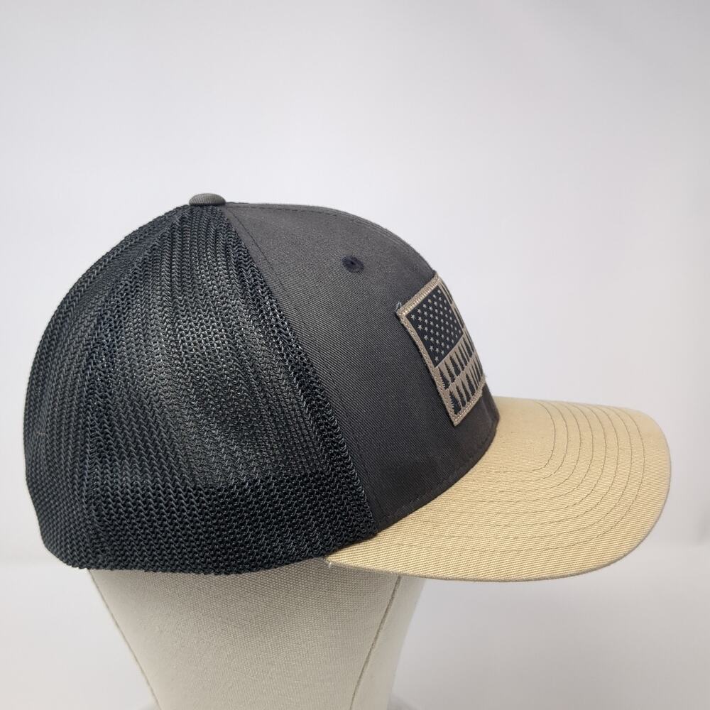 Tree Flag Patch Fitted Mesh Back Trucker Hat Gray… - image 5